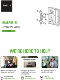 Notice SANUS BIWLF128 Support mural
