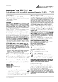 Notice Gossen Metrawatt SECULOAD-N équipements de mesure