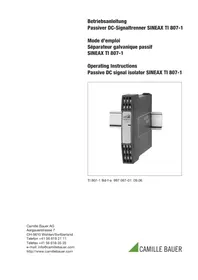 Notice Camille Bauer SINEAX TI807 équipements de mesure