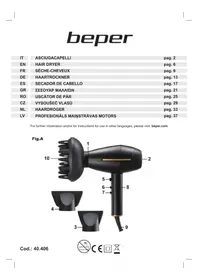 Notice Beper 40.406 Sèche-cheveux
