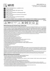 Notice Adviti AD-NL-6252BLR4 Lampe