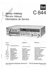 Notice DUAL C 844 Magnétocassete