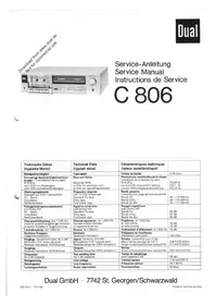 Notice DUAL C 806 Magnétocassete