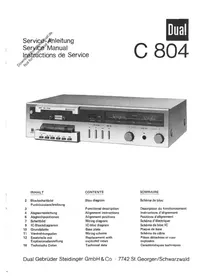 Notice DUAL C 804 Magnétocassete