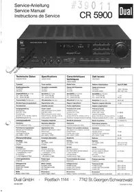 Notice DUAL CR 5900 Récepteur audio