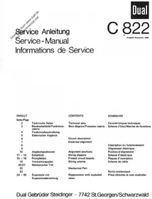 Notice DUAL C 822 Magnétocassete