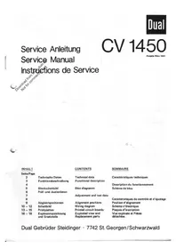 Notice DUAL CV 1450 Magnétocassete