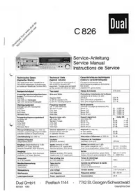 Notice DUAL C 826 Magnétocassete