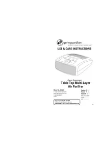 Notice GermGuardian AC4010 Purificateur d'air
