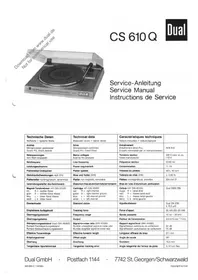 Notice DUAL CS 610 Q Platine disque