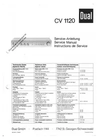 Notice DUAL CV 1120 Récepteur audio