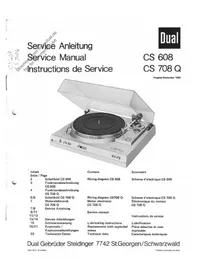 Notice DUAL CS 708 Q Platine disque