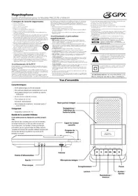 Notice GPX PRC257B Lecteur/enregistreur de cd