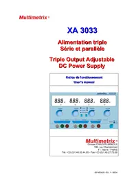 Notice MULTIMETRIX XA3033 équipements de mesure