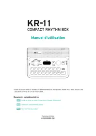 Notice KORG KR-11 Tambour ordinateur