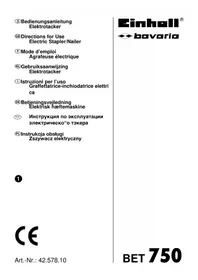 Notice Bavaria by Einhell BET 750 Agrafeuse