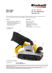 Notice Bavaria by Einhell BBS 1200 Ponceuse