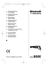 Notice Bavaria by Einhell BFS 800E Scie