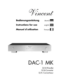 Notice VINCENT DAC-1 MK Ecouteur