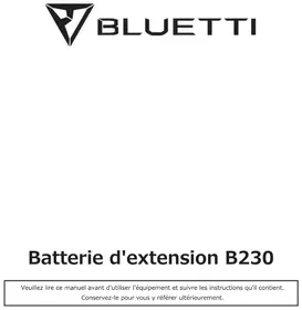 Notice BLUETTI B230 Générateur