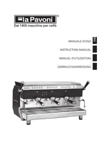 Notice LA PAVONI GENIALE SEMI-AUTOMATIC 3 GROUPS Machine à café