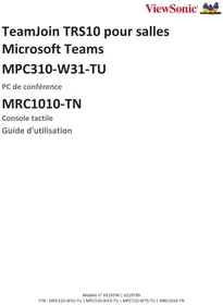 Notice VIEWSONIC MRC1010-TN Système de vidéo conférence