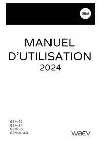 Notice GEM E6 (2024) Voiture