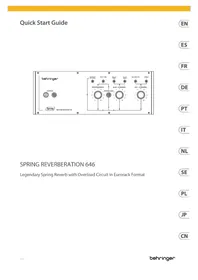 Notice BEHRINGER SPRING REVERBERATION 646 Synthétiseur
