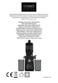 Notice CASO JUICE FIT Extracteur de jus