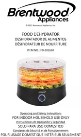 Notice Brentwood FD-1026BK Déshydrateur alimentaire