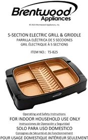 Notice Brentwood TS-825 Plaque de grill