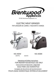 Notice Brentwood MG-400BK Hachoir