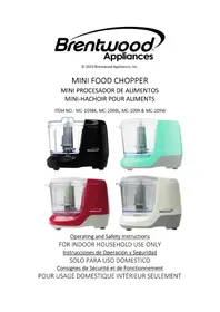 Notice Brentwood MC-109BL Hachoir