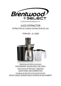 Notice Brentwood JC-1000 Extracteur de jus