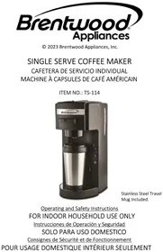Notice Brentwood TS-114 Machine à café