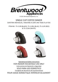 Notice Brentwood TS-112W Machine à café
