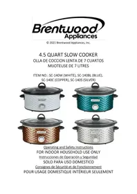 Notice Brentwood SC-140S Mijoteuse