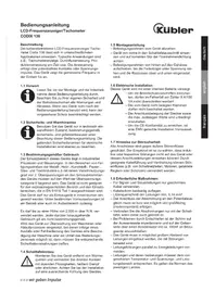 Notice Kübler CODIX 136 équipements de mesure