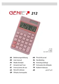 Notice Genie 212 Calculatrice