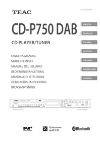 Notice TEAC CD-P750DAB Lecteur/enregistreur de cd