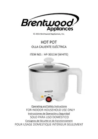Notice Brentwood HP-3011W Appareil à fondue, raclette et wok