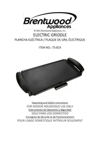 Notice Brentwood TS-819 Plaque de grill