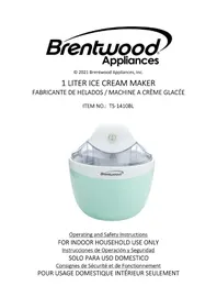 Notice Brentwood TS-1410BL Machine à glace