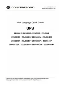 Notice CONCEPTRONIC ZEUS03EP Alimentation d'énergie non interruptible