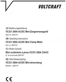 Notice VOLTCRAFT VC331 Multimètre