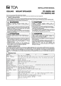 Notice TOA PC-580RVU Haut-parleur
