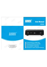 Notice August DVB400 Récepteur TV