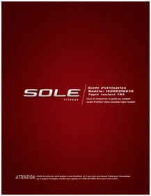Notice Sole Fitness F65 Tapis de course