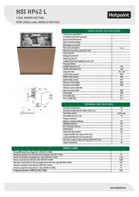 Notice HOTPOINT H8I HP42 L Lave-vaisselle