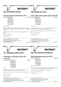 Notice VOLTCRAFT FSP 2420 Câble pour ordinateur et périphérique